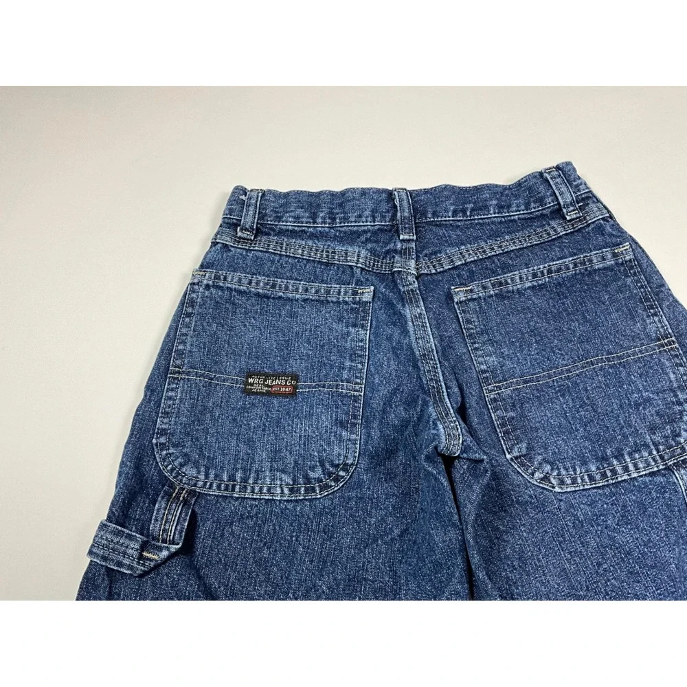 Vintage Wrangler Carpenter Jean Shorts Boys' Size 8 Husky‎ Blue Denim Baggy